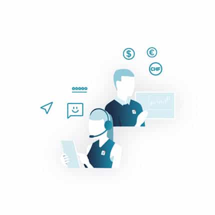 instantane_service Deux personnes représentent le service client et qui se chargent de la satisfaction des clients.
