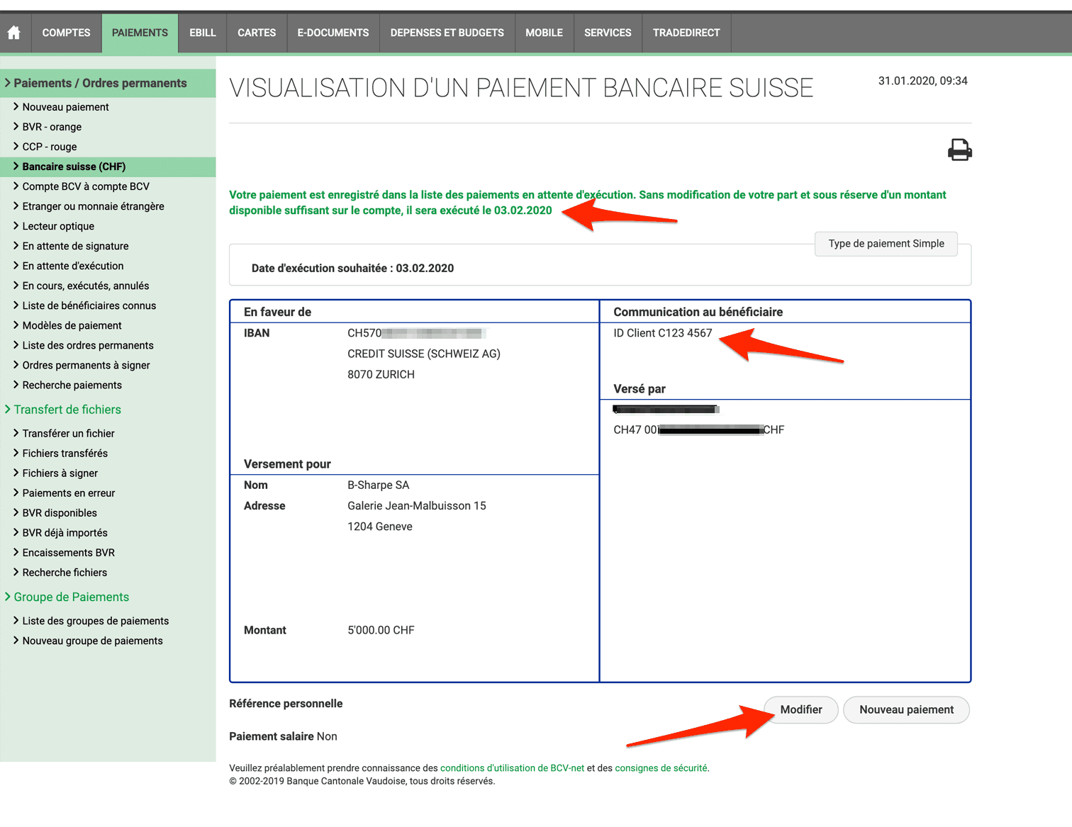 BCV-visualisation-virement Cette photo est la propriété de la BCV
