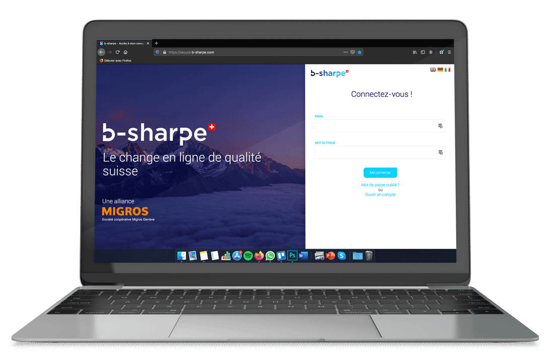 Ecran change de devises en ligne Plateforme de change de devises en ligne