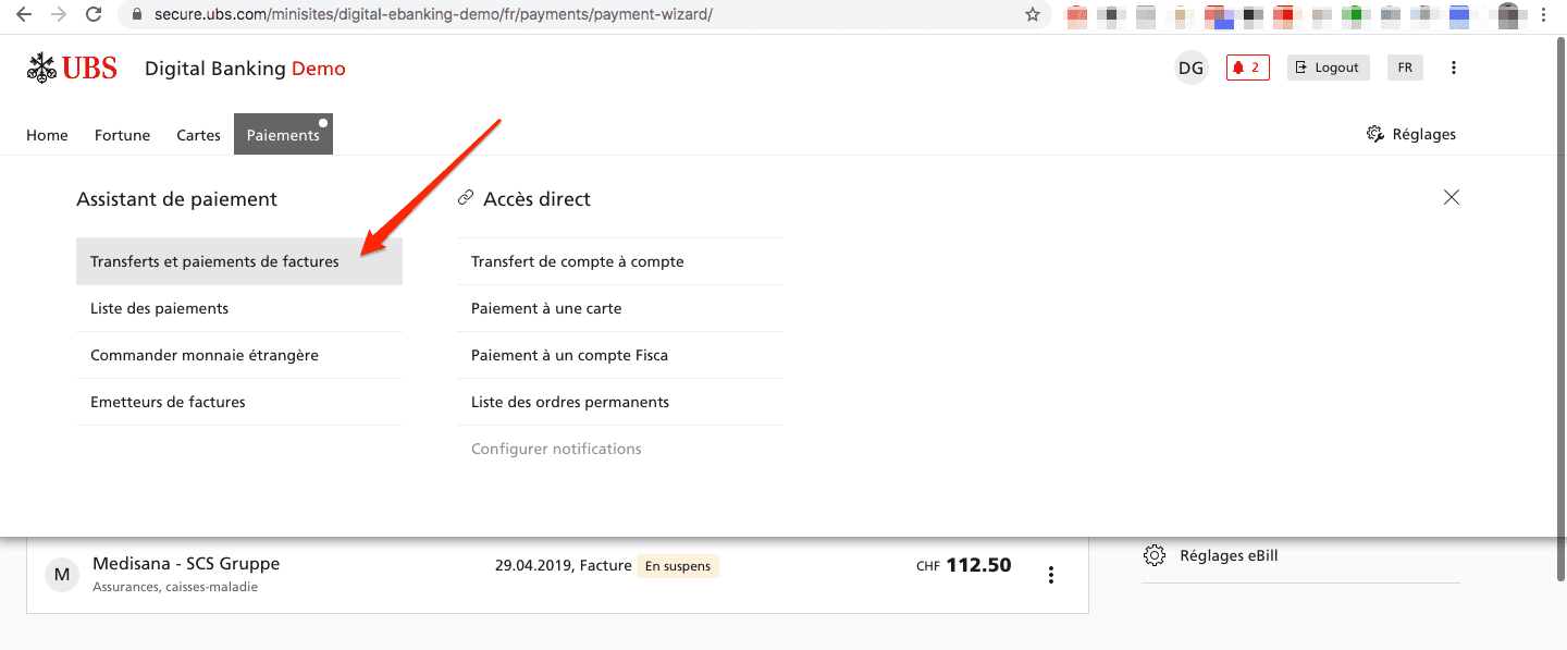 Virement d'un compte UBS vers un compte b-sharpe Virement d'un compte UBS vers un compte b-sharpe