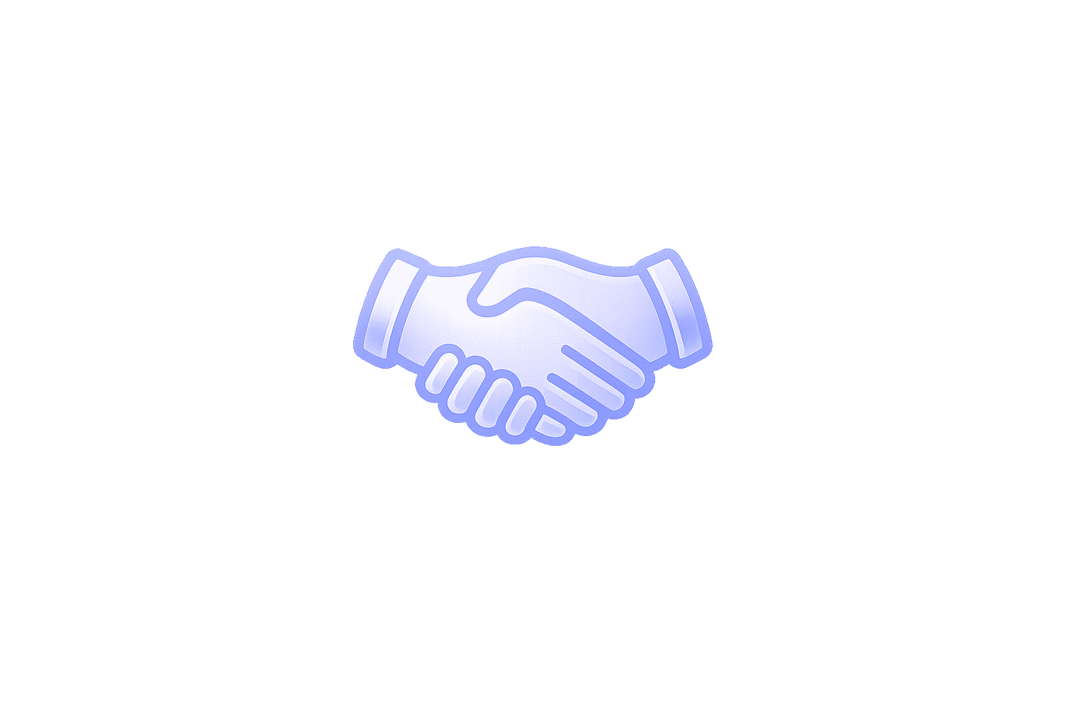 Poignée de main symbolisant un partenariat ou accord commercial en bleu