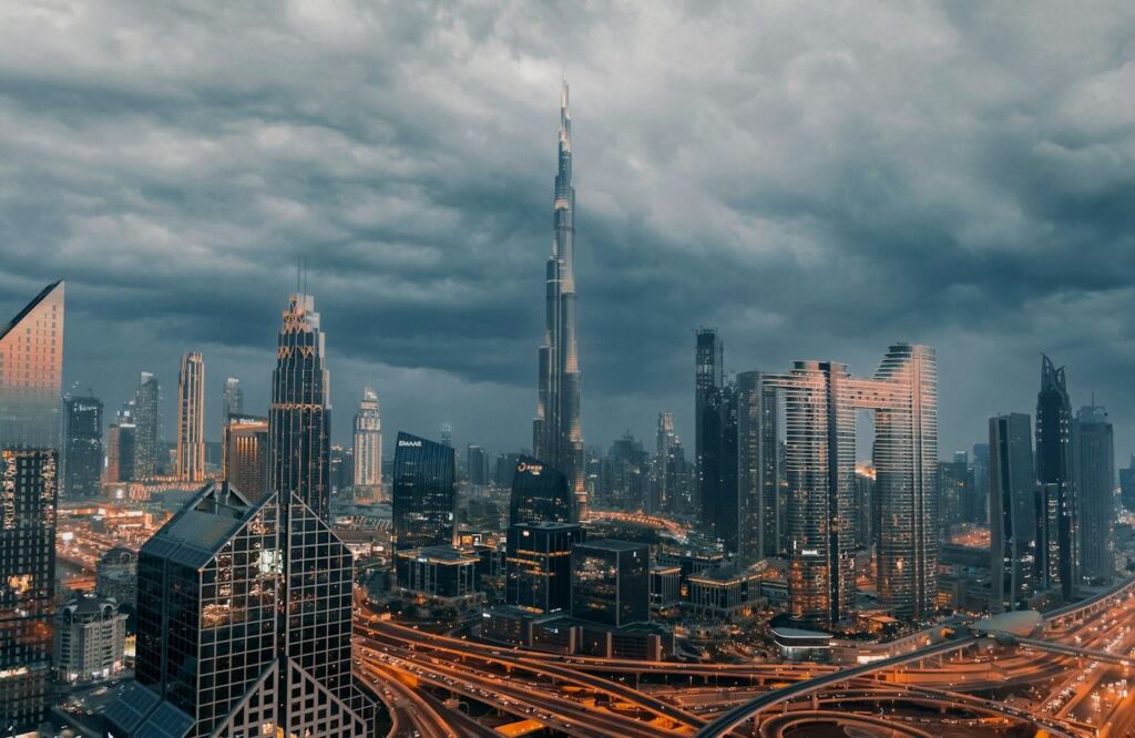 The Burj Khalifa above downtown Dubai